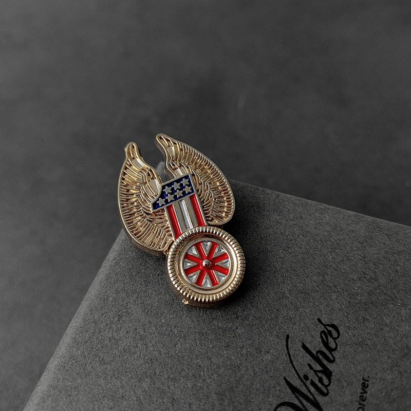 B3 Light Gold Bright Lapis Lazuli Badge Trendy Fashion Pearl Style Cap Badge Medal Pin Korean Modern Diy Pin - Image 1